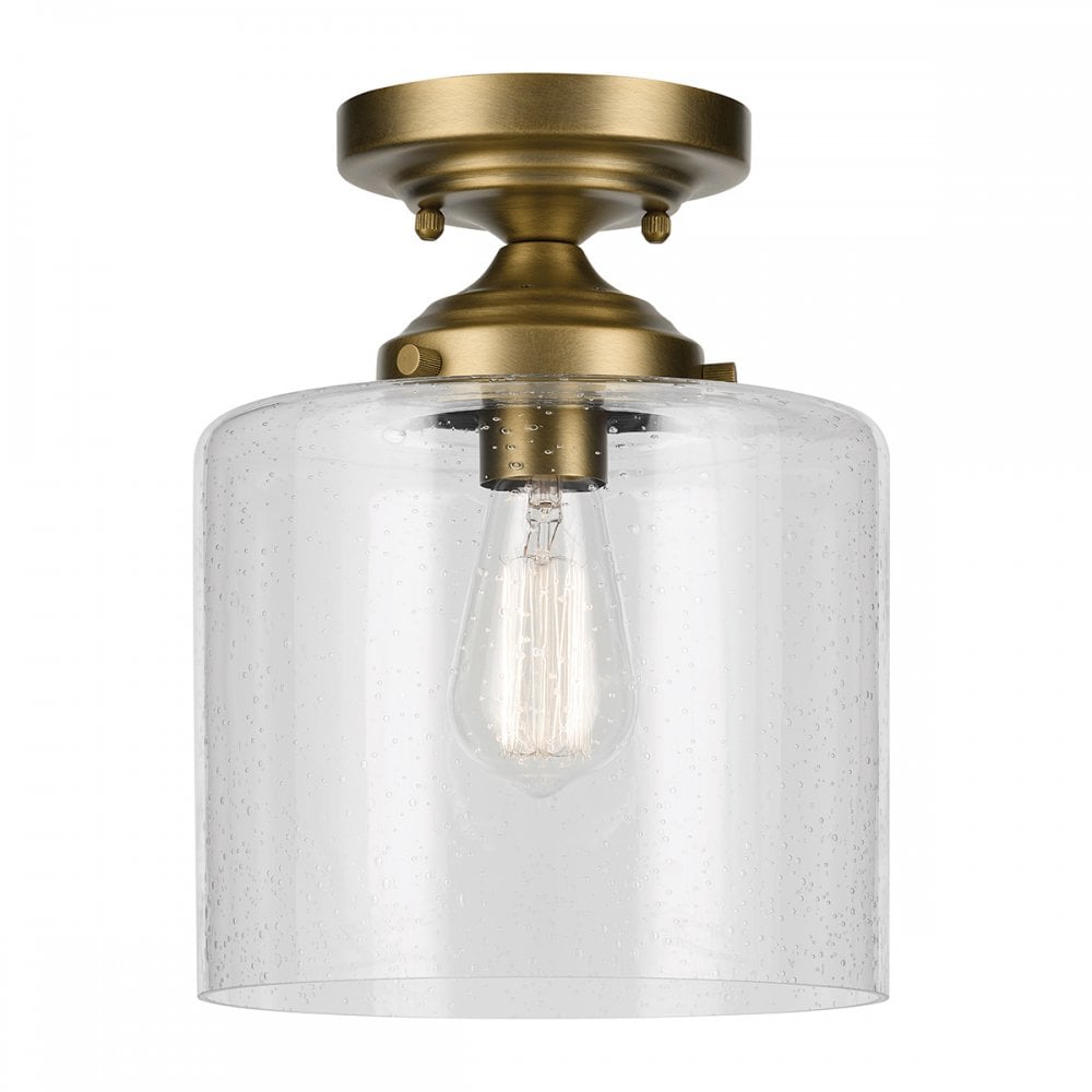 KL-WINSLOW-SF-NBR Winslow 1 Light Semi-Flush Natural Brass