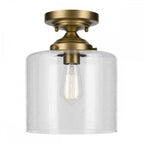 KL-WINSLOW-SF-NBR Winslow 1 Light Semi-Flush Natural Brass