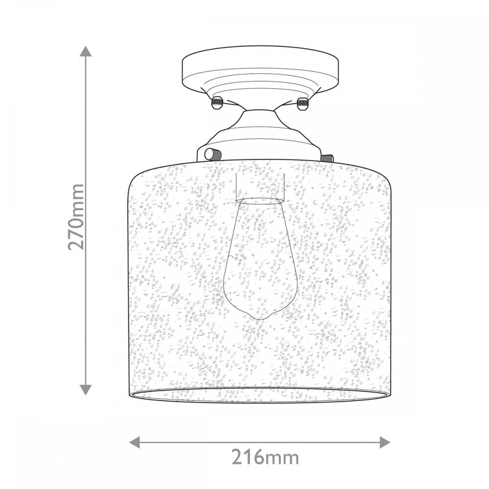 KL-WINSLOW-SF-NBR Winslow 1 Light Semi-Flush Natural Brass