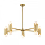 MARVELE10-AB-OPAL Marvele 10 Light Chandelier Aged Brass