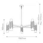MARVELE10-AB-OPAL Marvele 10 Light Chandelier Aged Brass