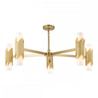 MARVELE10-AB-OPAL Marvele 10 Light Chandelier Aged Brass