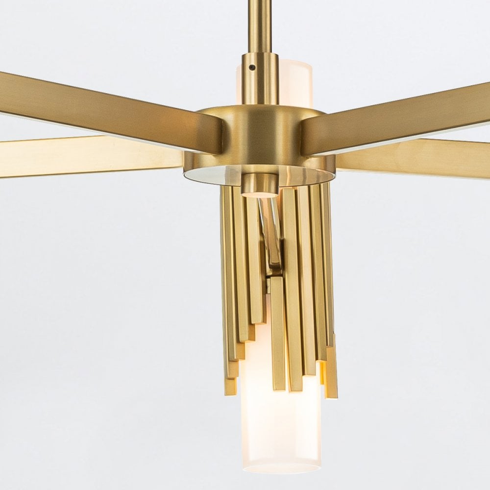 MARVELE10-AB-OPAL Marvele 10 Light Chandelier Aged Brass