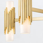 MARVELE10-AB-OPAL Marvele 10 Light Chandelier Aged Brass