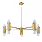 MARVELE10-AB-OPAL Marvele 10 Light Chandelier Aged Brass