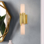 MARVELE-2WB-AB-OPAL Marvele 2 Light Bathroom Wall Light Aged Brass