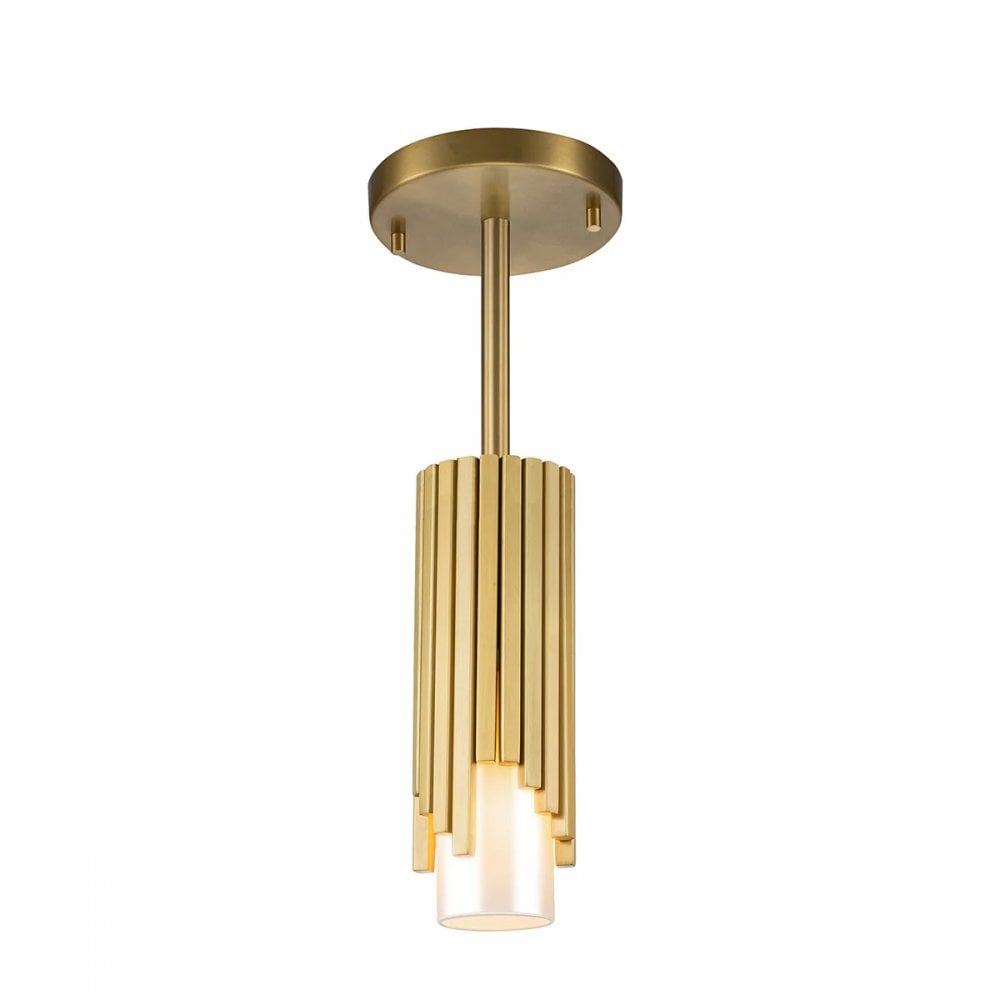 MARVELE-MP-AB-OPAL Marvele 1 Light Mini Pendant Aged Brass