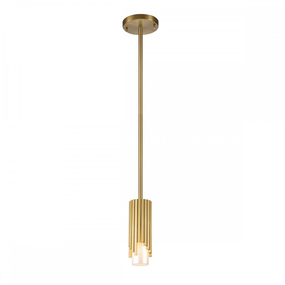 MARVELE-MP-AB-OPAL Marvele 1 Light Mini Pendant Aged Brass