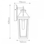 QZ-BUCKLEY-M-MBK Buckley 1 Light Medium Outdoor Wall Lantern Matt Black & Brass Accent
