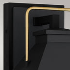 QZ-BUCKLEY-M-MBK Buckley 1 Light Medium Outdoor Wall Lantern Matt Black & Brass Accent