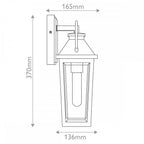 QZ-BUCKLEY-S-MBK Buckley 1 Light Small Outdoor Wall Lantern Matt Black & Brass Accent