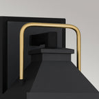 QZ-BUCKLEY-S-MBK Buckley 1 Light Small Outdoor Wall Lantern Matt Black & Brass Accent