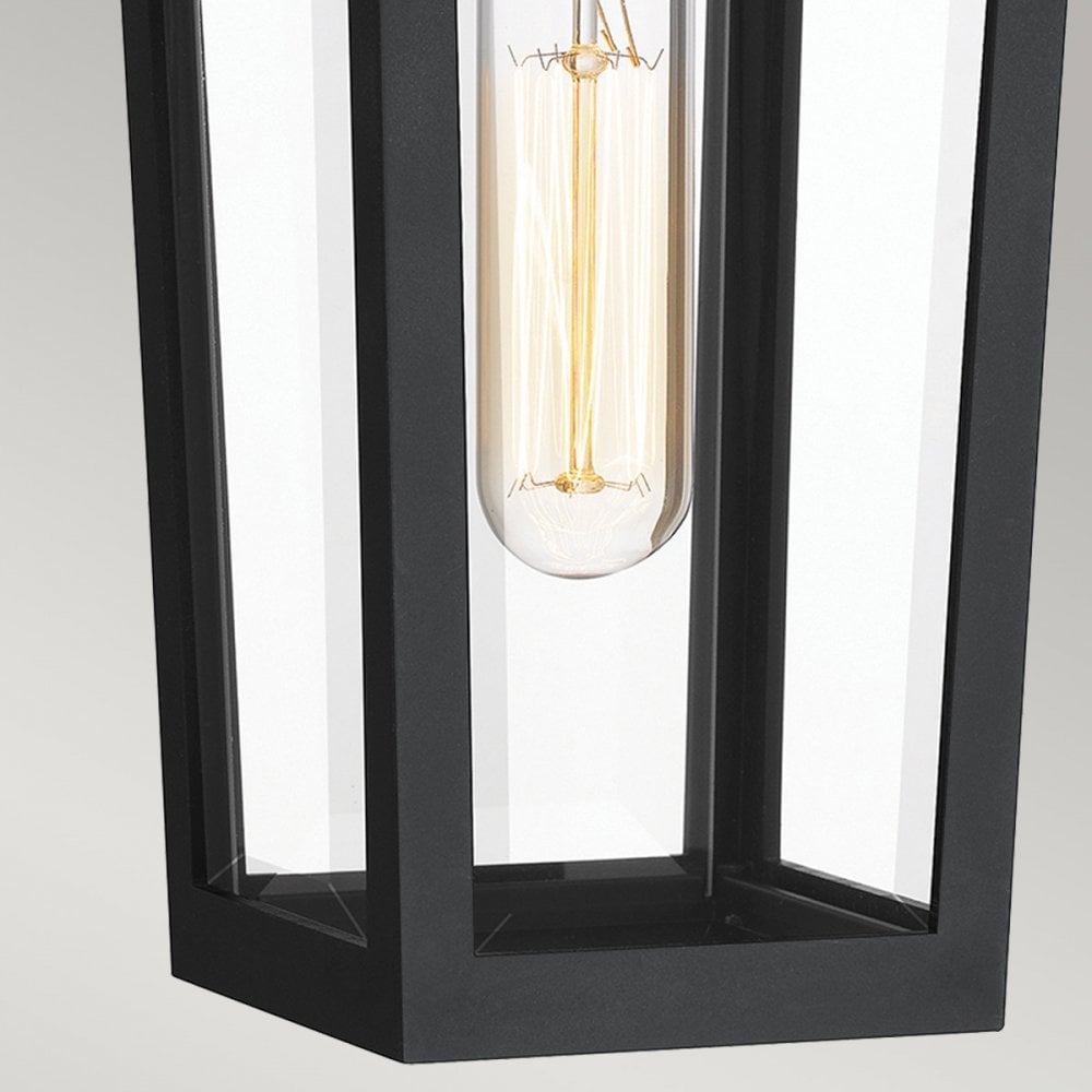 QZ-BUCKLEY-S-MBK Buckley 1 Light Small Outdoor Wall Lantern Matt Black & Brass Accent