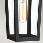 QZ-BUCKLEY-S-MBK Buckley 1 Light Small Outdoor Wall Lantern Matt Black & Brass Accent