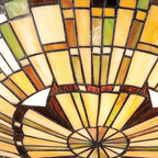 QZ-REED-F-VB Reed 2 Light Flush Valiant Bronze & Art Glass Shade