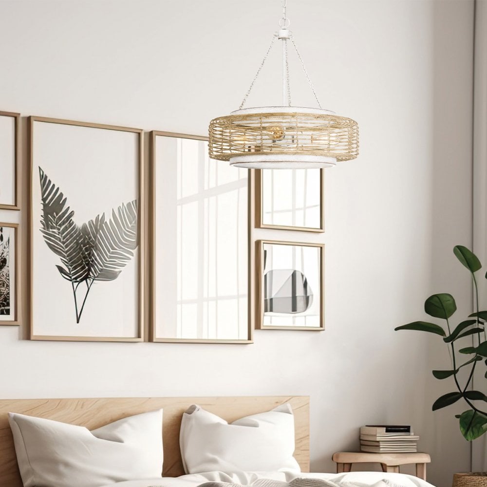 Waylon 4 Light Pendant Antique White (SD)_