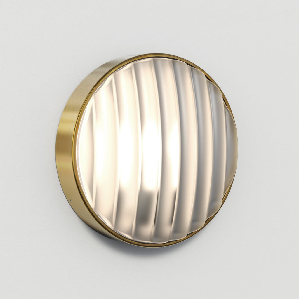 1032018 Montreal Round 300 Outdoor Wall Light PVD Brushed Brass