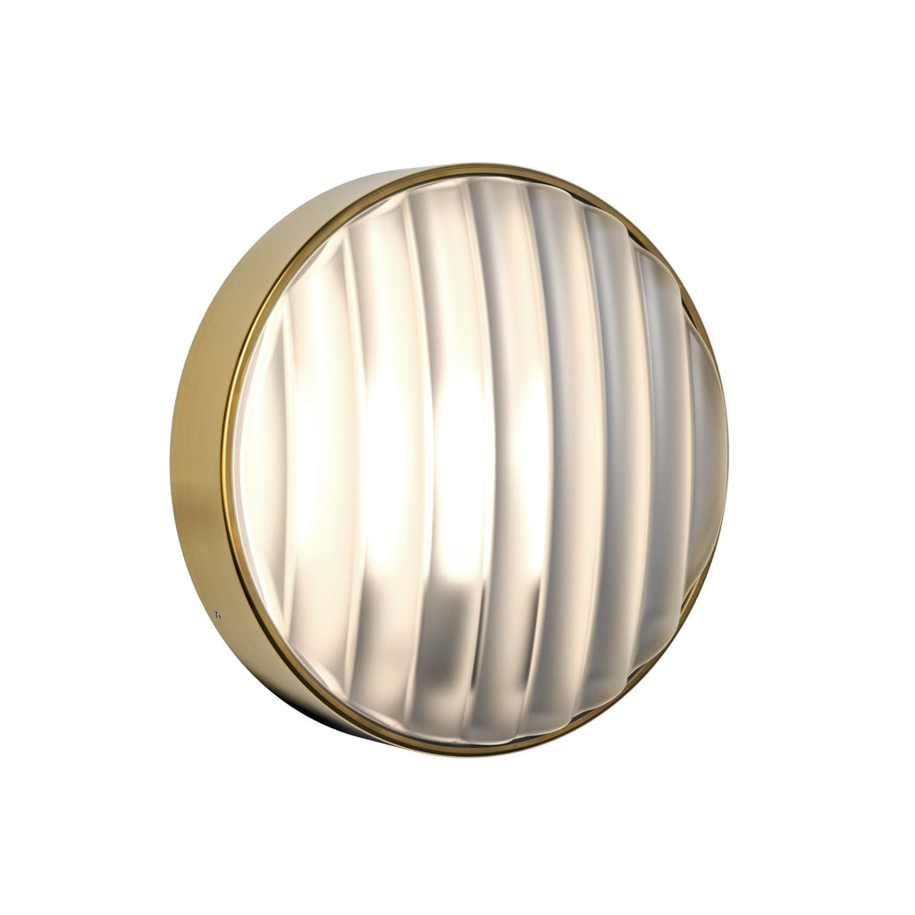 1032018 Montreal Round 300 Outdoor Wall Light PVD Brushed Brass