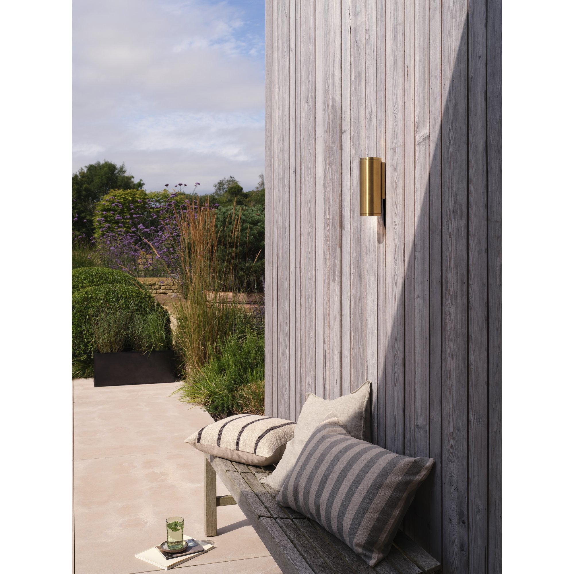 1428020 Ava 200 Outdoor Wall Light PVD Brushed Brass