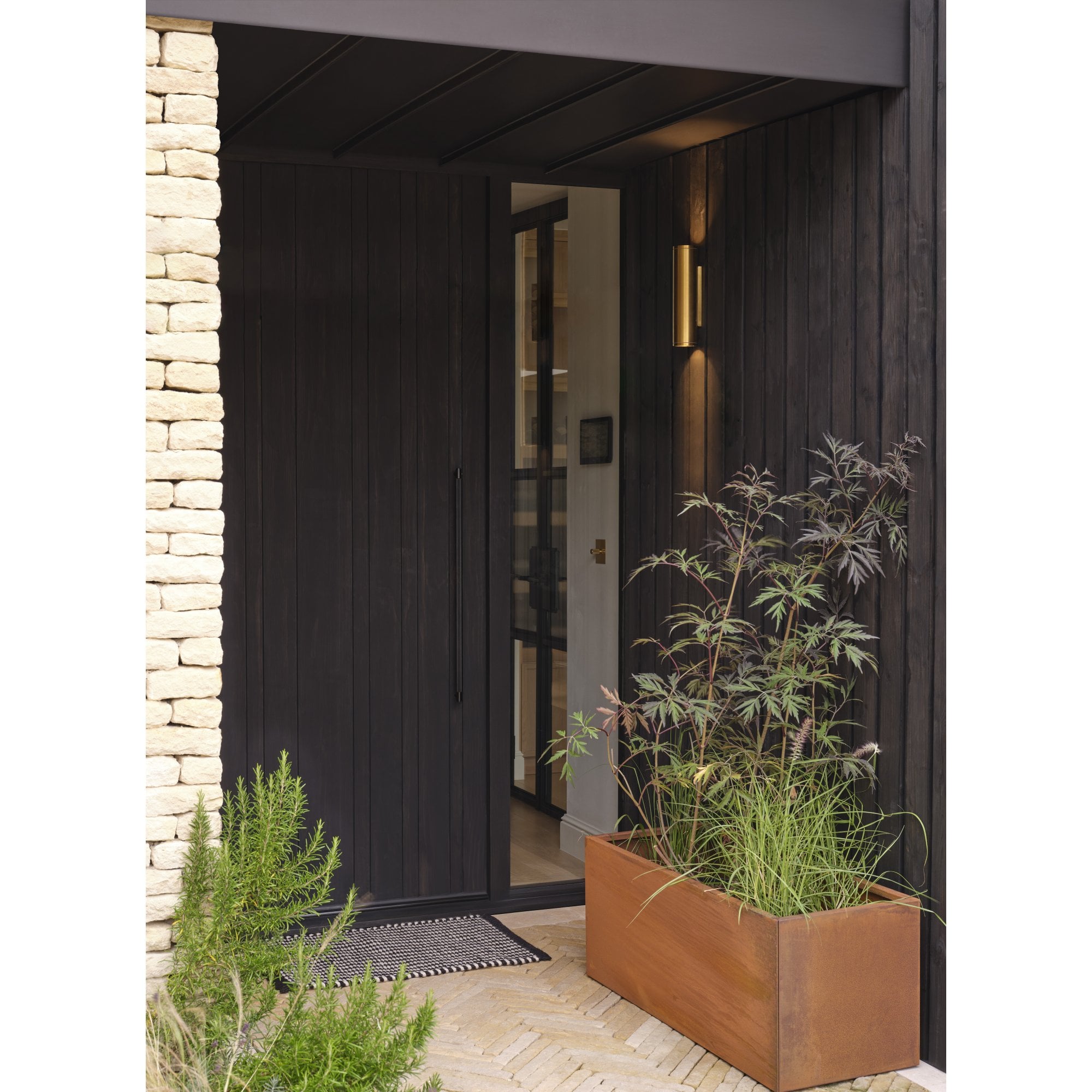 1428021 Ava 300 Outdoor Wall Light PVD Brushed Brass