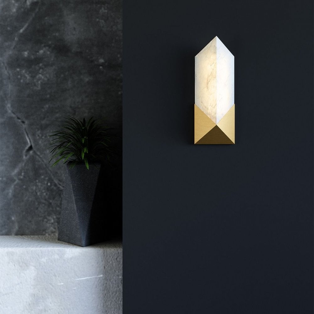 QN-CAESAR-W-S-VBS-AR Caesar Small LED Wall Light Vintage Brass