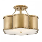 QN-CHANCE-SF-M-HB Chance 3 Light Medium Semi-Flush Heritage Brass
