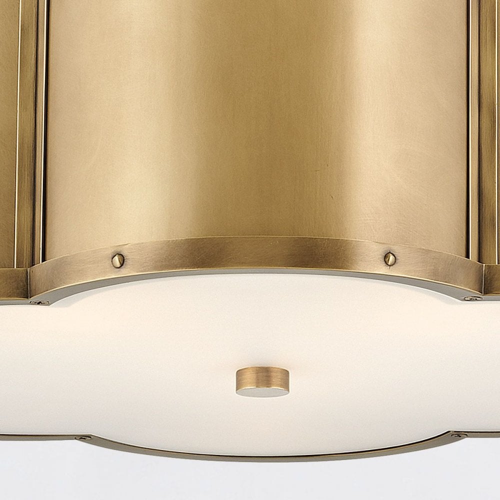 QN-CHANCE-SF-M-HB Chance 3 Light Medium Semi-Flush Heritage Brass