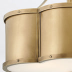 QN-CHANCE-SF-M-HB Chance 3 Light Medium Semi-Flush Heritage Brass
