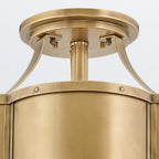 QN-CHANCE-SF-M-HB Chance 3 Light Medium Semi-Flush Heritage Brass