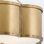 QN-CHANCE-SF-M-HB Chance 3 Light Medium Semi-Flush Heritage Brass