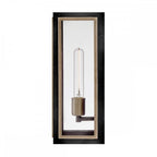 QN-SHAW-1M-BK Shaw 1 Light Outdoor Wall Lantern Black with Burnished Bronze accents