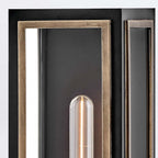 QN-SHAW-1M-BK Shaw 1 Light Outdoor Wall Lantern Black with Burnished Bronze accents