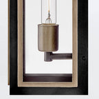 QN-SHAW-1M-BK Shaw 1 Light Outdoor Wall Lantern Black with Burnished Bronze accents