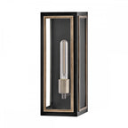 QN-SHAW-1M-BK Shaw 1 Light Outdoor Wall Lantern Black with Burnished Bronze accents