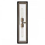 QN-SHAW-2M-BK Shaw 2 Light Outdoor Wall Lantern Black with Burnished Bronze accents