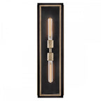 QN-SHAW-2M-BK Shaw 2 Light Outdoor Wall Lantern Black with Burnished Bronze accents