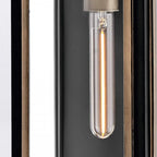 QN-SHAW-2M-BK Shaw 2 Light Outdoor Wall Lantern Black with Burnished Bronze accents