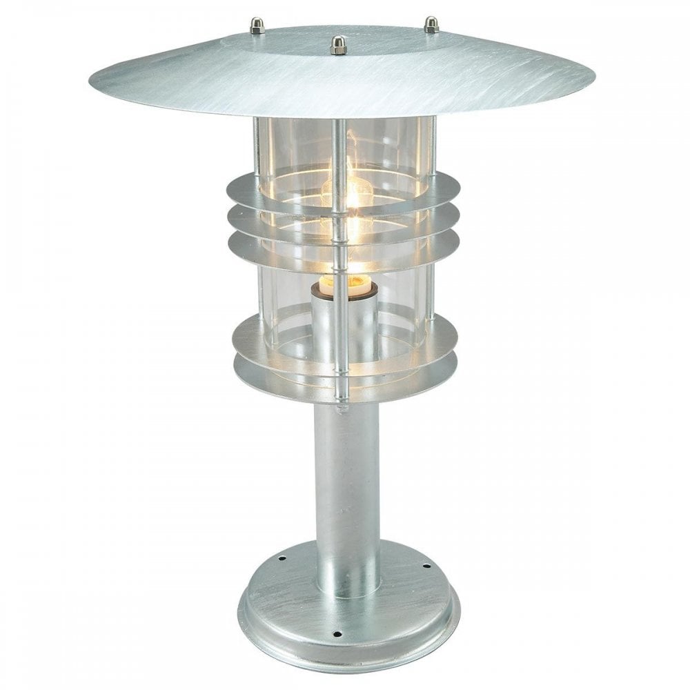ST3-G-GAL Stockholm Coastal Outdoor 1 Light Grande Pedestal Galvanised Steel