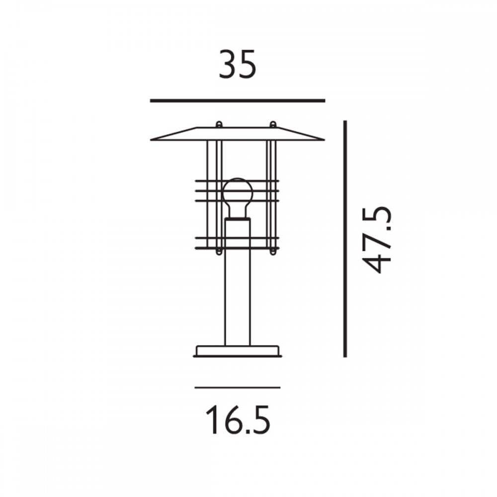 ST3-G-GAL Stockholm Coastal Outdoor 1 Light Grande Pedestal Galvanised Steel