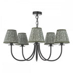 BEC0522-EST2624 Becca 5 Light Pendant Matt Black With Shade