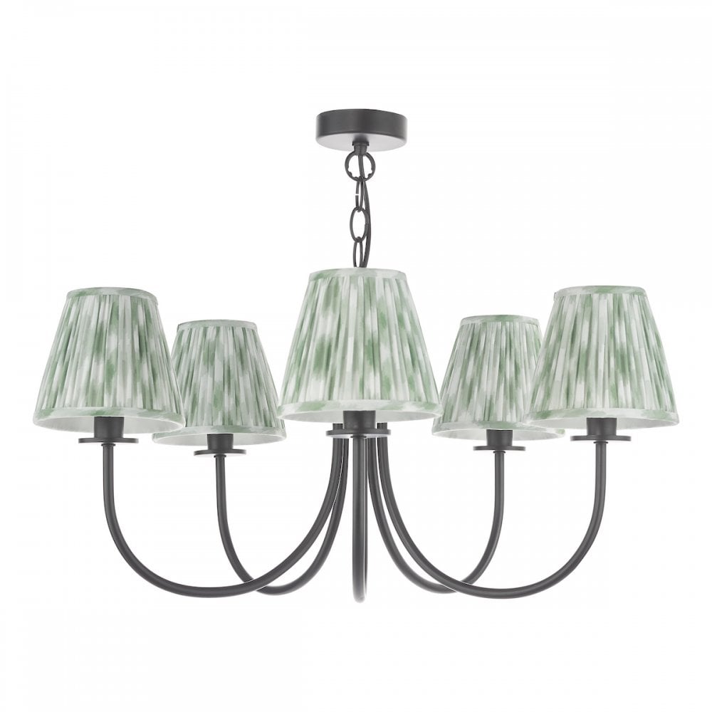 BEC0522-IKA2624 Becca 5 Light Pendant Matt Black With Shade
