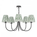 BEC0522-IKA2624 Becca 5 Light Pendant Matt Black With Shade