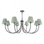 BEC0822-IKA2624 Becca 8 Light Pendant Matt Black With Shade