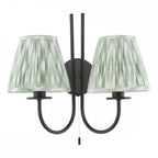 BEC0922-IKA2624 Becca 2 Light Wall Light Matt Black With Shade