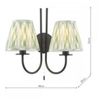 BEC0922-IKA2624 Becca 2 Light Wall Light Matt Black With Shade