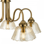 ERI0563 Erika 5 Light Pendant Antique Bronze and Amber Glass