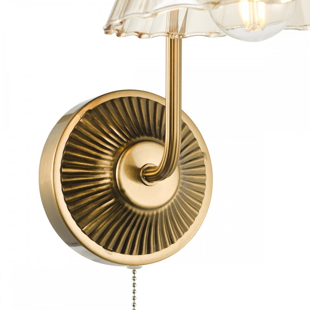 ERI0763 Erika Wall Light Antique Bronze and Amber Glass