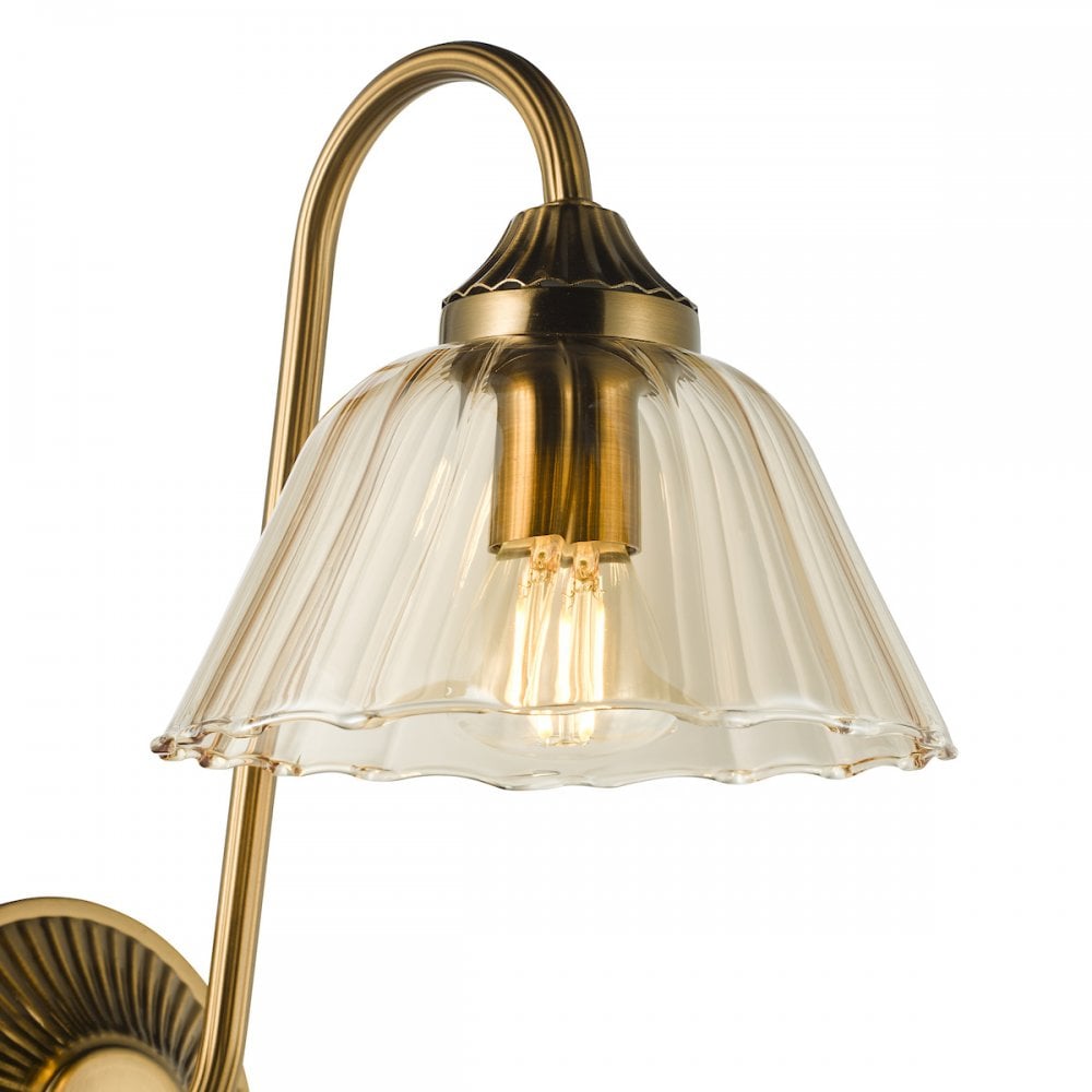 ERI0763 Erika Wall Light Antique Bronze and Amber Glass