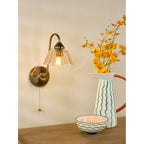 ERI0763 Erika Wall Light Antique Bronze and Amber Glass