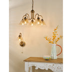 ERI0763 Erika Wall Light Antique Bronze and Amber Glass